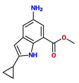 (image for) MCYM1671 Methyl 5-amino-2-cyclopropyl-1H-indole-7-carboxylate
